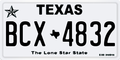TX license plate BCX4832