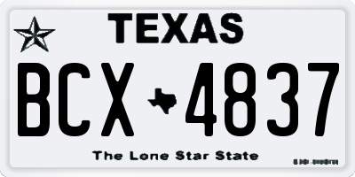 TX license plate BCX4837