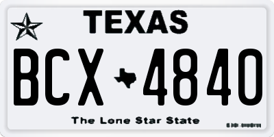 TX license plate BCX4840