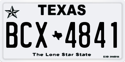 TX license plate BCX4841