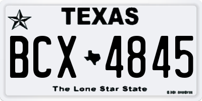 TX license plate BCX4845