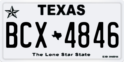 TX license plate BCX4846