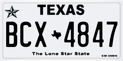 TX license plate BCX4847