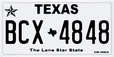 TX license plate BCX4848