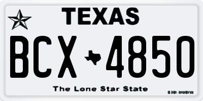 TX license plate BCX4850