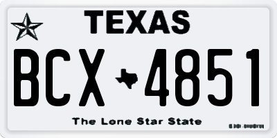 TX license plate BCX4851
