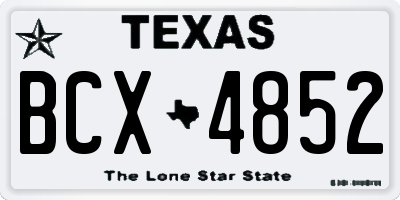 TX license plate BCX4852