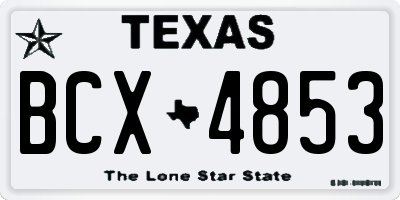 TX license plate BCX4853