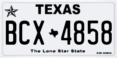 TX license plate BCX4858