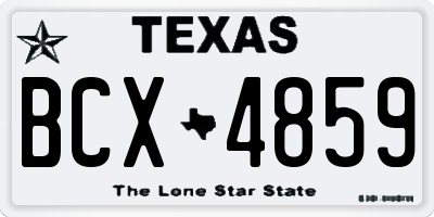 TX license plate BCX4859