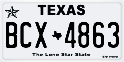 TX license plate BCX4863