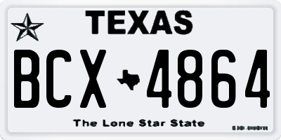 TX license plate BCX4864