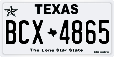 TX license plate BCX4865