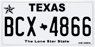 TX license plate BCX4866