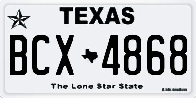 TX license plate BCX4868