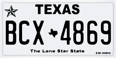 TX license plate BCX4869