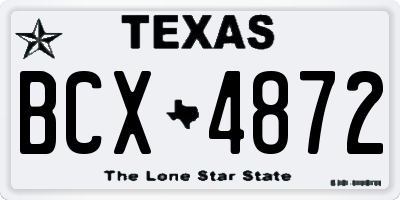 TX license plate BCX4872