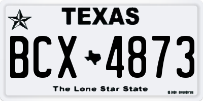 TX license plate BCX4873