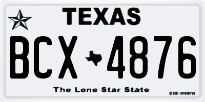 TX license plate BCX4876