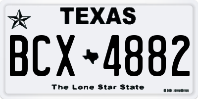 TX license plate BCX4882