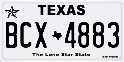TX license plate BCX4883
