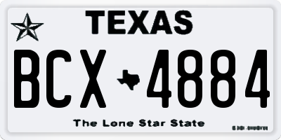 TX license plate BCX4884