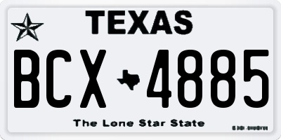 TX license plate BCX4885