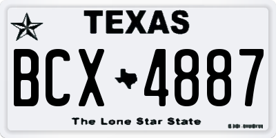 TX license plate BCX4887