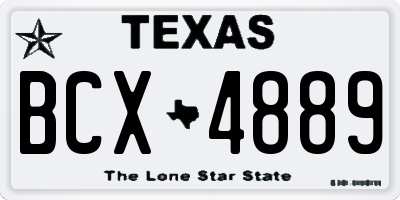 TX license plate BCX4889