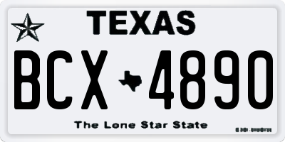 TX license plate BCX4890