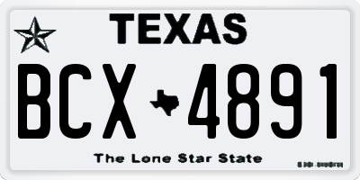 TX license plate BCX4891
