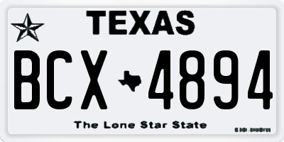 TX license plate BCX4894