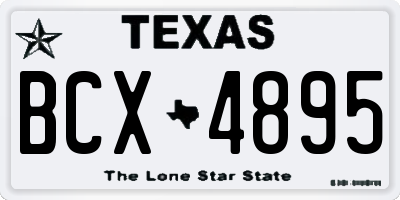 TX license plate BCX4895
