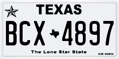 TX license plate BCX4897
