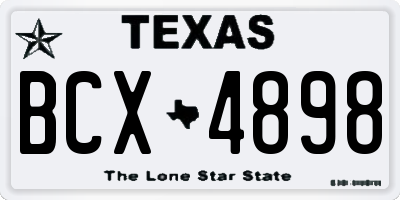 TX license plate BCX4898