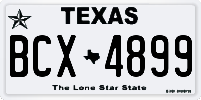 TX license plate BCX4899