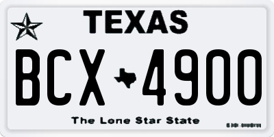 TX license plate BCX4900