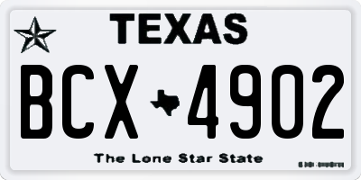 TX license plate BCX4902