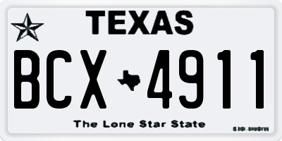 TX license plate BCX4911