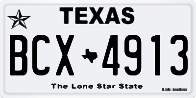 TX license plate BCX4913