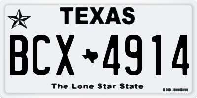 TX license plate BCX4914