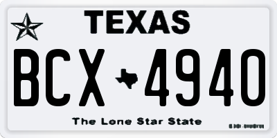 TX license plate BCX4940
