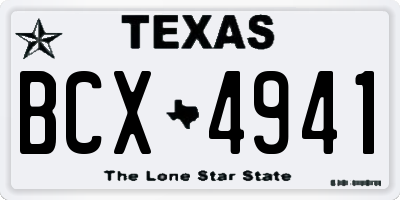 TX license plate BCX4941