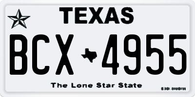TX license plate BCX4955