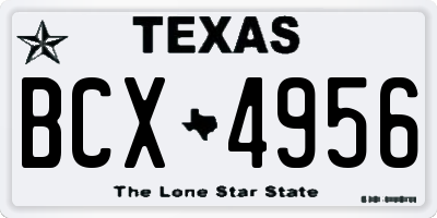 TX license plate BCX4956