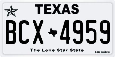 TX license plate BCX4959