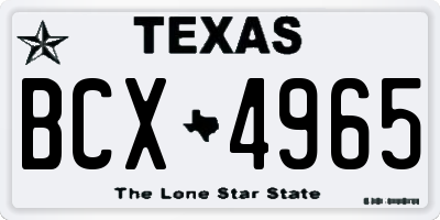 TX license plate BCX4965