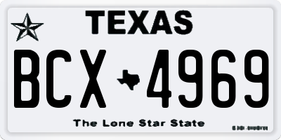 TX license plate BCX4969