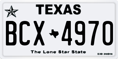 TX license plate BCX4970