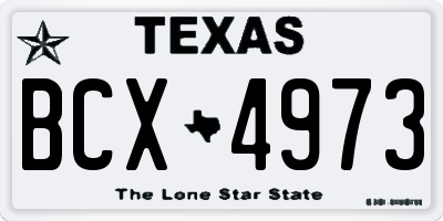 TX license plate BCX4973
